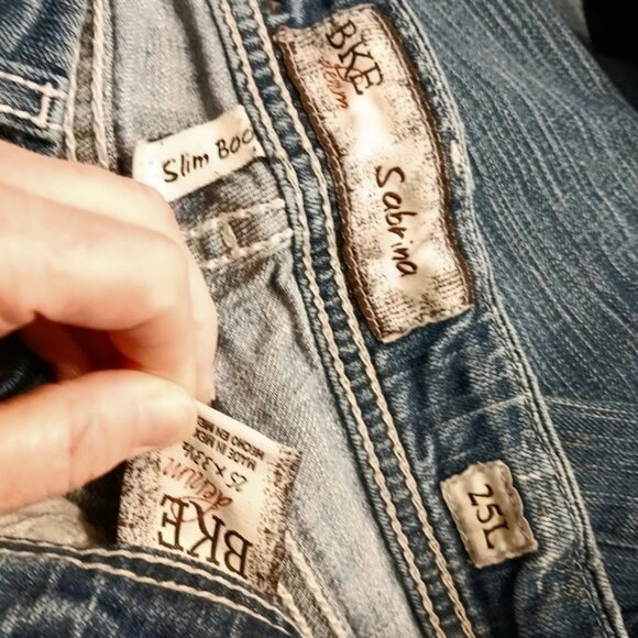 BKE Jeans The Buckle sz 25L Sabrina Slim Boot Designer Denim Dark wash (30x33) - Picture 10 of 10